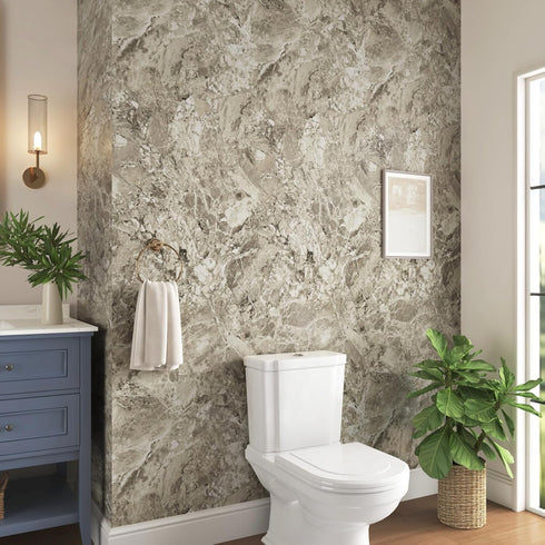 Light Brown Marble Contact Paper, Peel and Stick Removable Waterproof Wallpaper for Kitchen Bathroom Countertops