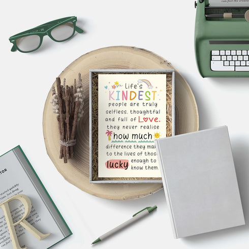 Bewoow Appreciation Card, Lifes Kindest People Heartfelt Thank You Card for Selfless, Thoughtful, Loving Individuals