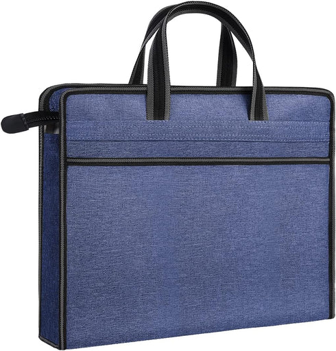 Enyuwlcm Oxford Zippered Document Bag with Handle, File Tote Bag Pouch for Carrying Paper Files Books, 1 Pack (H-Blue)