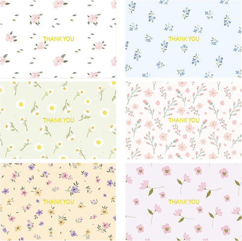 Crisky 50 Pack Floral Thank You Cards with Envelopes & Stickers for
