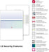 DocuGard Blue/Green Prismatic Middle Check - 8.5 x 11 Inches, 24 lb, 500 Sheets, 1 Check Per Sheet