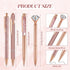 Sabary 8 Pcs Ballpoint Pens with Pen Holder for Desk, Metal Crystal Diamond Pen Glitter Pencil Holder, Fancy Pens Black