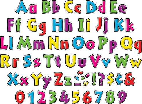Barker Creek 2" Letter Pop-Outs 2-Pack, Neon, Jazz Up Your Bulletin Boards with These Colorful Letters, 1352 Upper and Lowercase Letters, Numbers & Punctuation Marks, 2" (3651) by BARKER CREEK