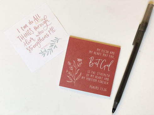 Generic Bible Verse Sticky Notes for Anxiety, Encouragement, Positive Thoughts, 50 Different Sheets Per Pad - Pack of 1
