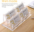 SANRUI Clear Horizontal Business Card Holder Stand - Acrylic Desktop Display Organizer for 240 Cards, 2 Tier 4 Pocket