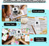 HuiJuKeJi Mini Sticker Printer, Bluetooth Smart Pocket Inkless Thermal Printer with 11 Rolls Thermal Paper for iOS &
