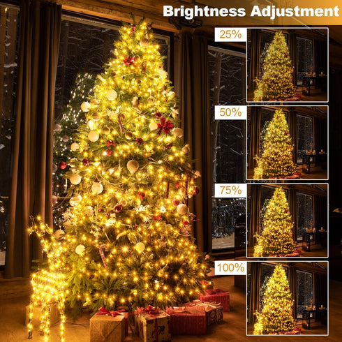 50Ft 1000 ZAIYW LED Cluster String Lights Dual Color Changing String Lights with Remote Timer Plug in Firecracker
