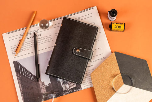 lizimandu Business Card Holder Book - PU Leather Organization Binder for Men & Women, Holds Up to 96 Cards (1-Black)
