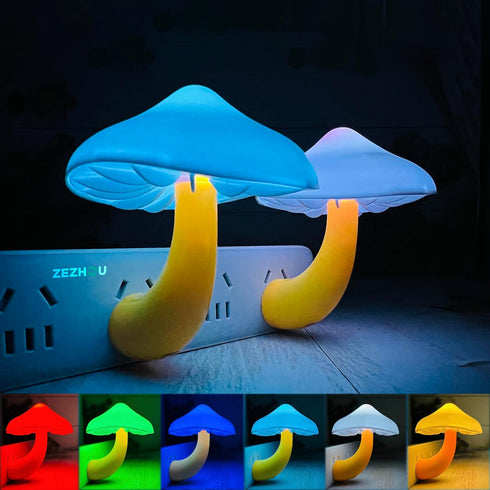 ZEZHOU Sensor LED Mushroom Night Light Plug in Wall Mushroom Light Magic