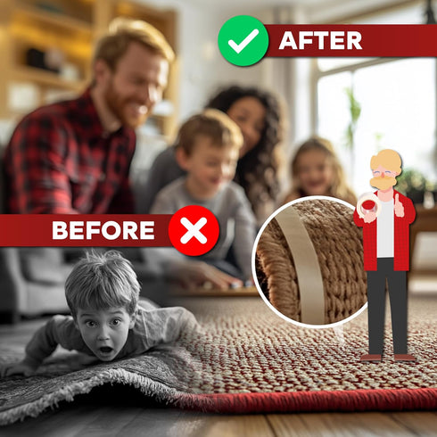 XFasten Carpet Tape for Hardwood Floors - 2”x10yds No Residue Heavy Duty Double Sided Rug Tape