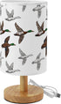 Imvertu Cozy Flying Mallard Duck Bedside Table Lamp for Bedroom with USB Port, Funny Kids Nightstand Lamp with Wood