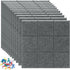 PATIKIL Felt Board Tiles, 12 Pack Self Adhesive Square Wall Bulletin Pin Board with Push Pins for Home Office Decor
