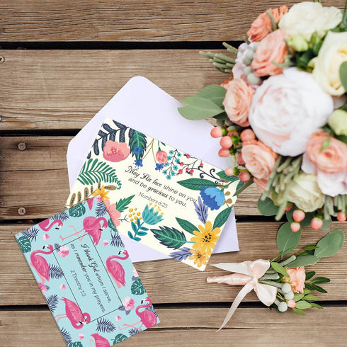 Trandraft 50 Pack 4 6 Inch Religious Christian Thank You Cards with Scripture Bulk, x Christian Appreciation Greeting