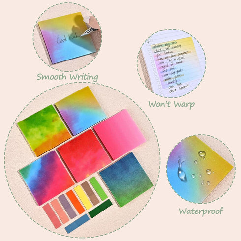 BAYTORY 500 Sheets Transparent Sticky Notes, 3 x 3 Glitter Clear Memo Pads, Self-Stick Index Tabs for Bible Accessories