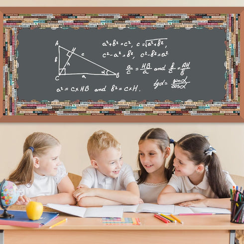 Whaline 65.6Ft Inspirational Bulletin Board Border Growth Mindset Scalloped Trim Motivational Craft Decor for Classroom