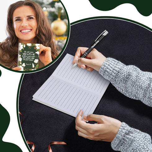 Geyee 24 Pcs Mini Motivational Pens, Inspirational Notepads, Bulk Appreciation Gifts, Small Journals Set