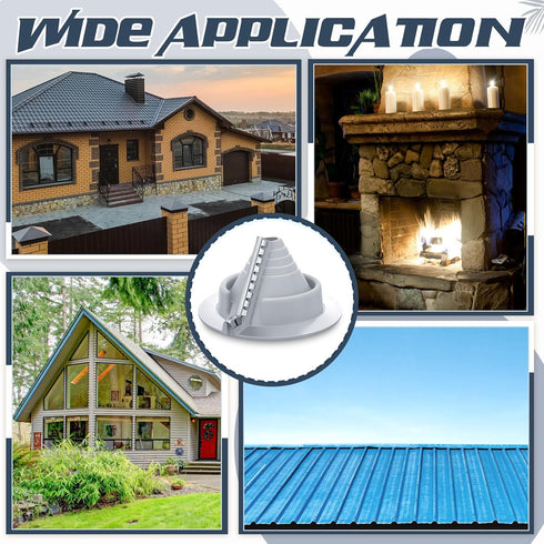1 Pack Flexible Roofing Pipe Flashing Boot, Round Base EPDM Roof Vent Boot for OD Pipe Size 3/4" - 2-3/4"