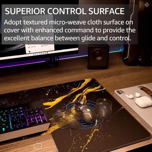 KTRIO 31.5 15.7 Inch Large Gaming Mouse Pad Desk Mat, Superior Micro-Weave Cloth, Non-Slip Rubber Base, Stitched Edges