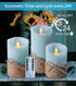 Set 3 Ocean Blue Flameless Candles, Nautical Themed Led Pillar Candles with Remote & Timer, Decorative Flickering