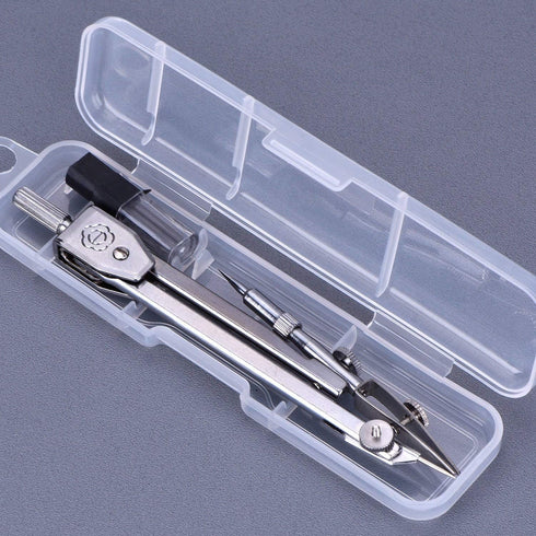 EBOOT Student Geometry Math Set, Drawing Compass and 6 Inch Clear Swing Arm Protractors, Classic Argent Protractor