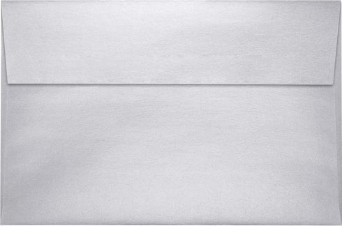 LUXPaper A9 Invitation Envelopes, Silver Metallic, Peel & Press, 5 3/4" x 8 3/4", 50 Qty