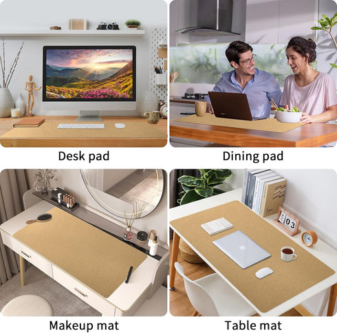 Protector(31.5 15.7 Inches) Bloss Gold Desk Mat, PU Large Mouse Pad for Desk, Desk Matt for Desktop, Desk Pad Mat