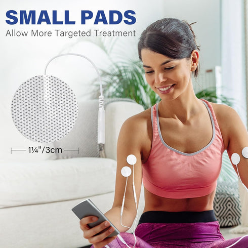 40PCS 1.25" 2.0 mm LotFancy TENS Unit Electrode Pads, Round Electrodes Pads, Reusable TENS Pads for EMS Muscle