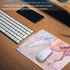 Pink Gold Marble Mouse Pad, Large Office Computer Laptop Mouse Pad with Stitched Edges, 12 X 10 Inch