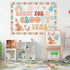 ZOiiWA Groovy Retro Bulletin Board Decoration Set Boho Hippie Classroom Kit with School Bus and Guitar Cutouts