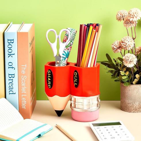 Pencil Shaped Pen Holder, Funny Pencil Dispenser, Pencil Storage Organizer for School, Classroom, Office Desk Gift