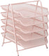 Mind Reader 5-Tier Paper Tray, Desktop Organizer for File Storage, Metal Mesh, Pink