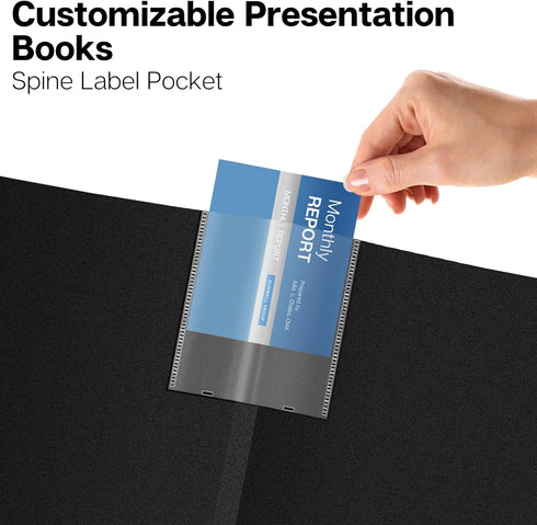 Dunwell 9x12 Presentation Book (Black), 24-Pocket Folder with Plastic Sleeves for 9 x 12 or A4 Documents