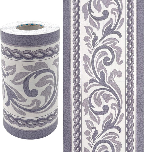 Yifely Moistureproof PVC Wallpaper Border, Peel & Stick Scroll Wall Borders Sticker for Home Decor
