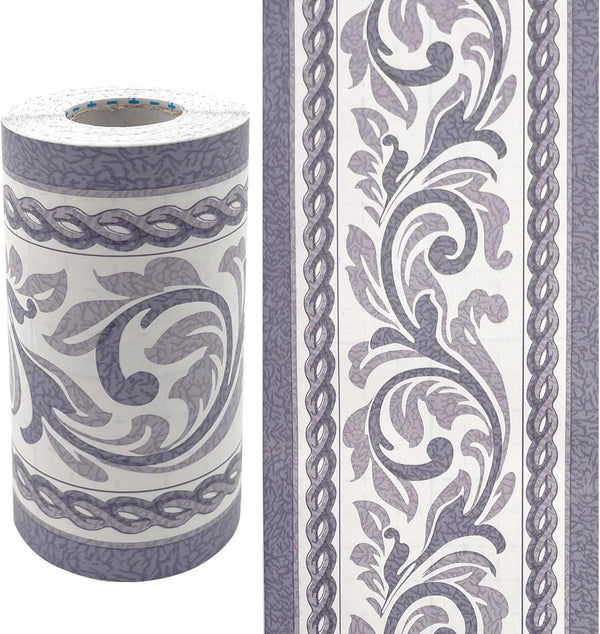Yifely Moistureproof PVC Wallpaper Border, Peel & Stick Scroll Wall Borders Sticker for Home Decor