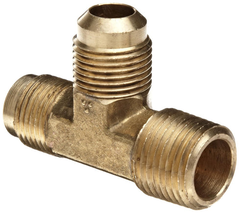 Anderson Metals 04051-0808 Brass Tube Fitting, Tee, 1/2" Flare x 1/2" Flare x 1/2" Male Pipe
