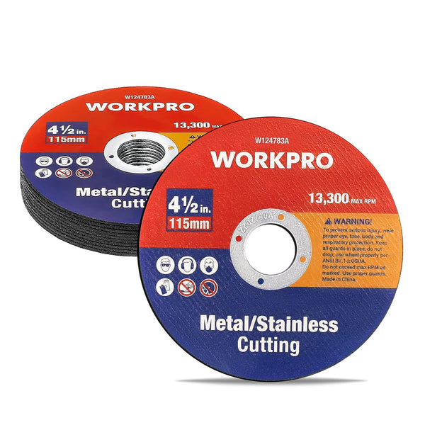 WORKPRO 10-Pack Cut-Off Wheels, 4-1/2 x 7/8-inch Metal & Stainless Steel Cutting Wheel for Angle Grinder