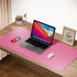 Boutilon Pink,30"x14") Leather Desk Pad Protector,Non-Slip Mouse Pad,Laptop Desk Pad,Office Mouse Mat,Waterproof