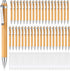 Fainne Bamboo Pens Bulk, Natural Engraving Retractable Bamboo Pen with Extra Black Ink Refills, 40 Pcs