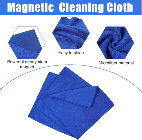 xozeooeu 25 Packs 10x10 Inch Magnetic Dry Erase Cloth, Blue Microfiber Whiteboard Eraser Reusable Washable Cleaning