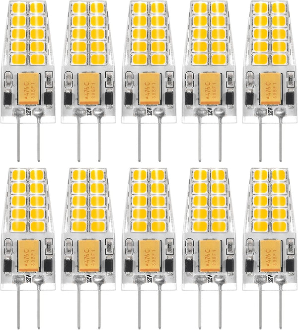 10 Pack G4 LED Bulb 12V AC/DC 2.5W Equivalent 30W T3 Bi-Pin