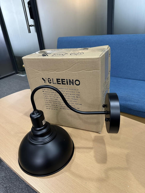 E26 (1-Light) YeLEEiNO Wall Lamps, Black Wall Sconce Lighting Barn Wall Light Industrial Vintage Farmhouse Wall Lamp