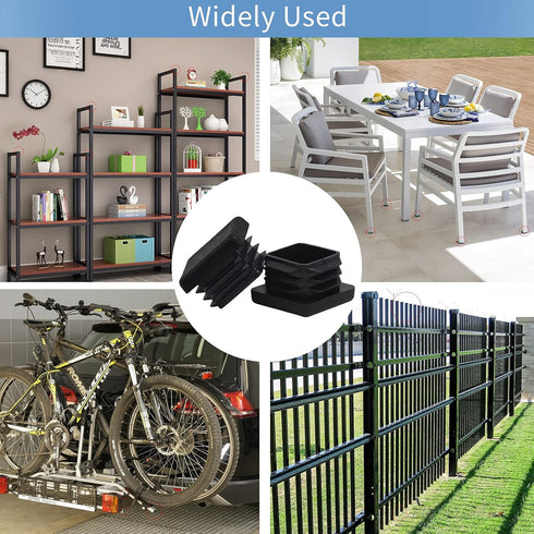 WZB 1 Pack 1x1 Square Tube End Cap Plastic Plugs, 12 Pack, 1x1 Inch Square Tubing Plug, Fence Post Pipe Cap Cover