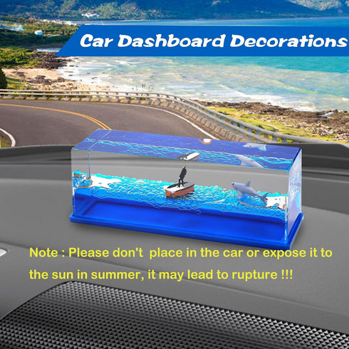 Honsheng Unsinkable Surfing Boy Wave Boat Fluid Toy in a Box bottle Acrylic Paperweight Desk Decorations Toy Gifts