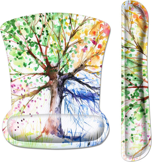 Ergonomic Mouse Pad with Wrist Rest Support and Keyboard Pad, iDonzon Cute Non-Slip Rubber Base