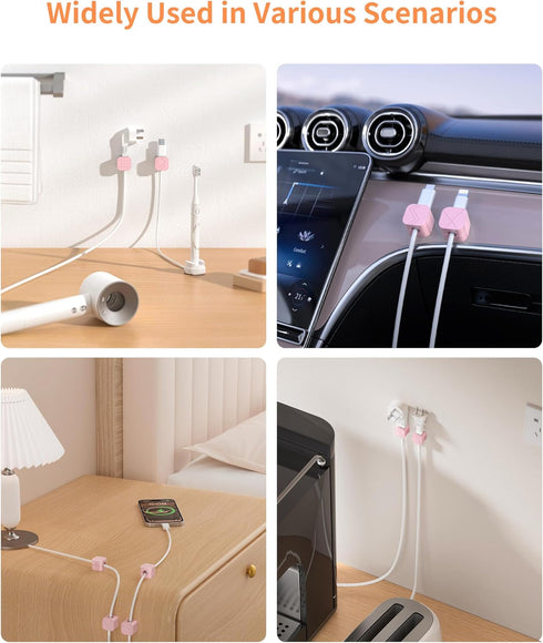 9Pack (1s Cable Organizer Clips, Magnetic Cable Holder Lock), XOVRAETH Strong Adhesive Wire Management for Desk