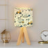 DQWIJAKX91 Tripod Table Lamp Hand drawn cute Truck crane bulldozer excavator Boho Seamless