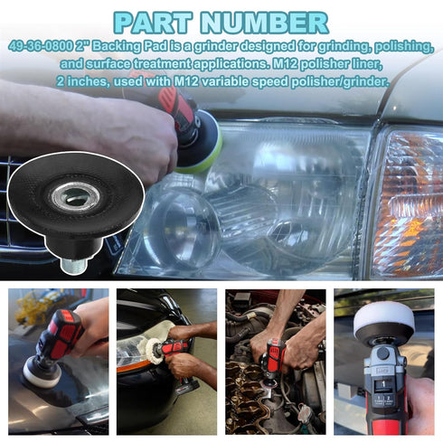 2" 49-36-0800 2438-20 Backing Pad Quick Change Disc Pad Holder Fits for Polisher/Sander