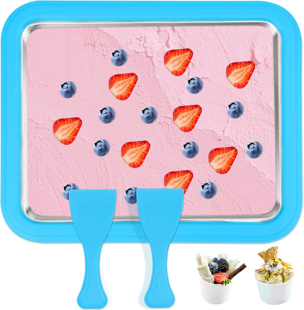 1+2PCS Instant Ice Cream Maker, Food Grade Rolled Ice Cream Maker Machine