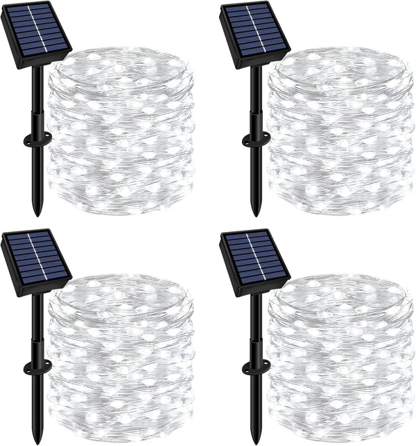Solar String Lights Outdoor Waterproof 4 Pack Total 132ft 400LED 8 Modes