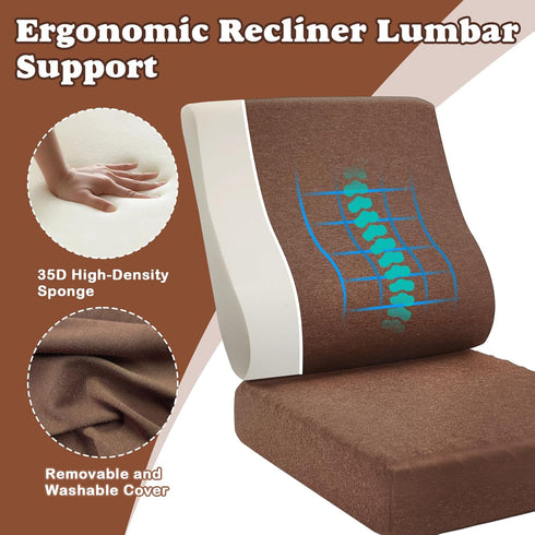 CRAURU 2-in-1 Recliner Cushions for Elderly Egg Crate Foam Seat Cushion and Ergonomic Back Support Pillow Non-Slip